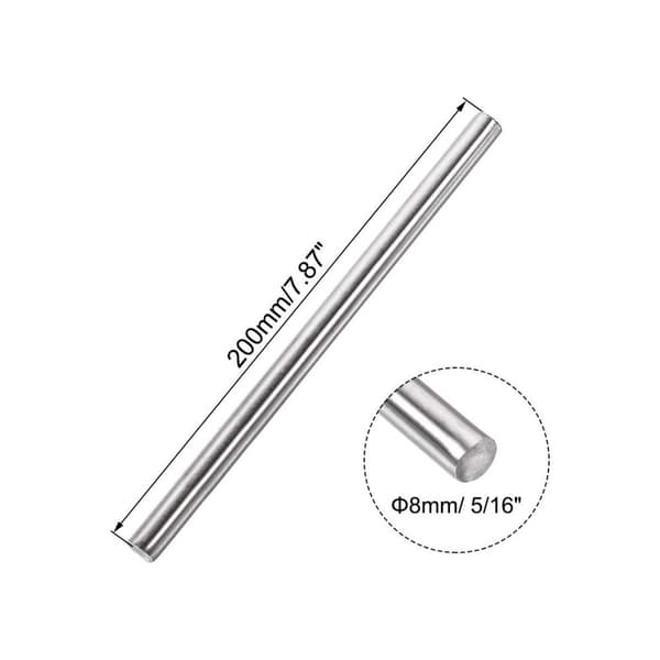 2 stk. solid rund stang lineær bevegelsessjakt 200 mm 200mm