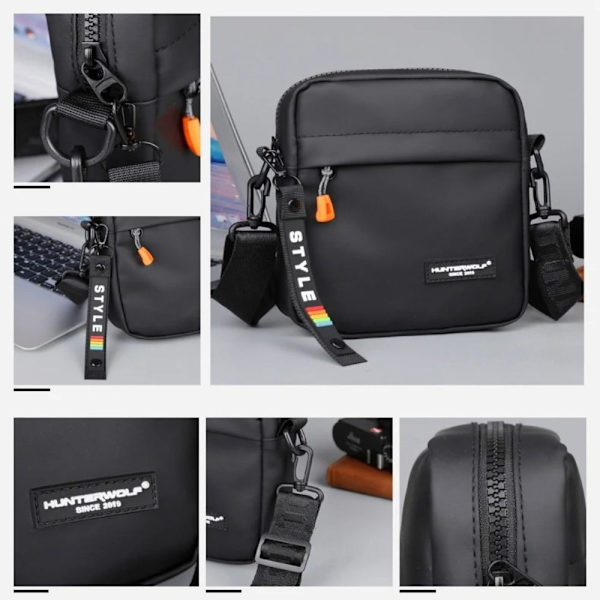 Messenger Sling Laukut Crossbody Pussi MUSTA black