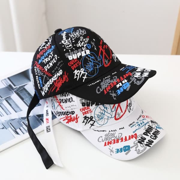 Graffiti Baseball Caps Visor Cap HVIT 2 2 white 2-2