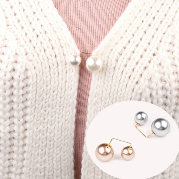 3 Stk Brosje Pins Genser Cardigan Clip SØLVGRÅ S Silver Gray S