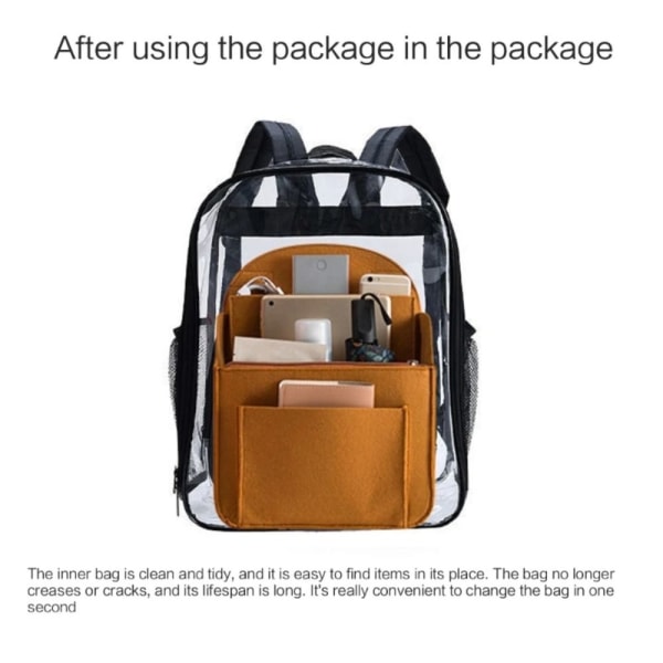 Ryggsäcksinsats liten väska Invändig resväska DARK GREY S dark grey S