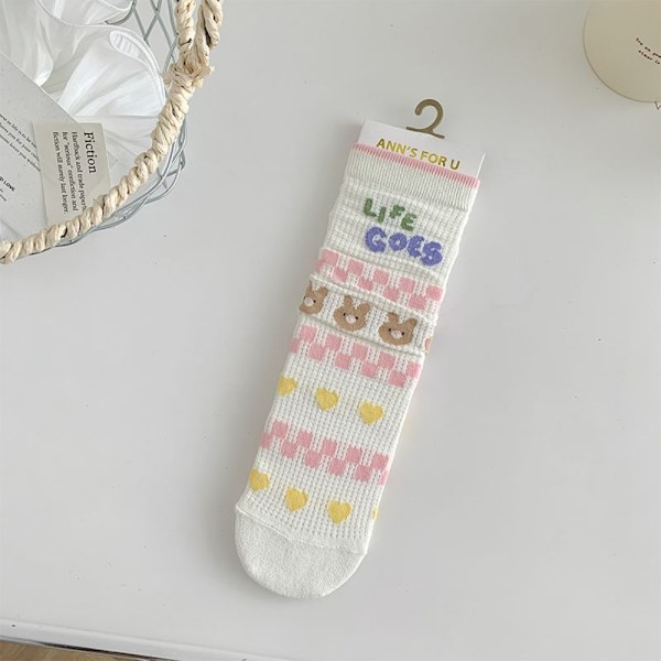 Tecknad Bear Lolita strumpor Tunna Damstrumpor 03 03 03