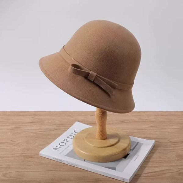 Kvinder Fedoras Bucket Hat CAMEL camel