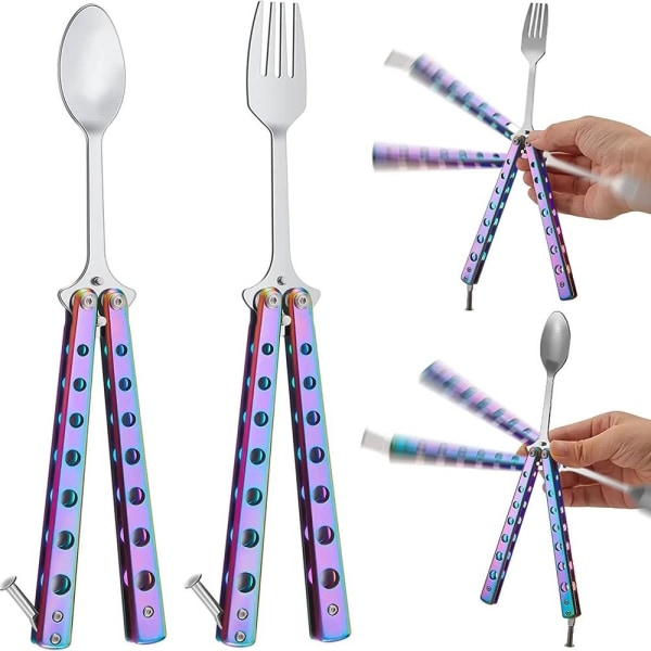 Butterfly Folding Spoon Gaffel Balisong Træningsværktøj FORK FORK fork