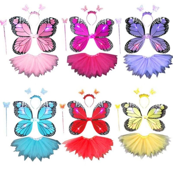 Lasten pukurekvisiitta Butterfly Wings -setit 12 12 12