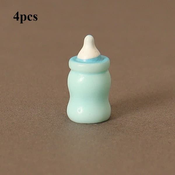 4 st 1/6 Mjölkflaskor Dockhusminiatyr BLÅ Blue
