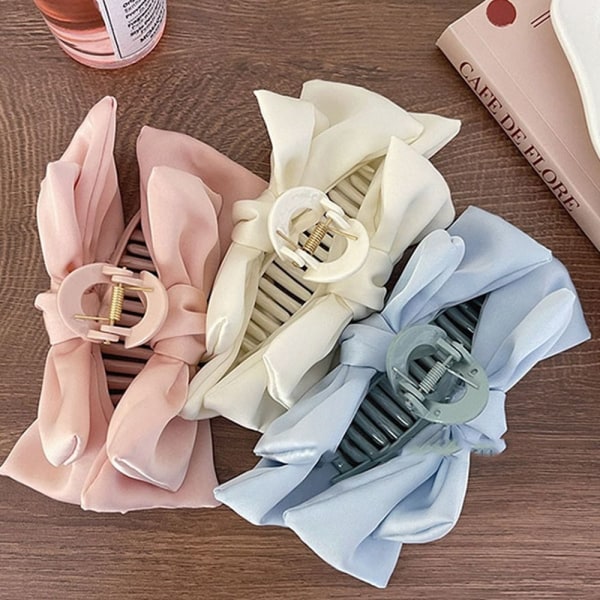 Bowknot Hair Claw Bow Hårklämmor SVART black