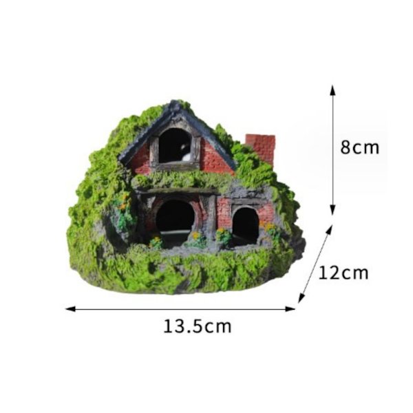 Akvariet dekorasjon Hobbit House Betta Hideout Cave