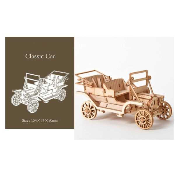 Puinen palapelin kokoonpanomalli CLASSIC CAR CLASSIC CAR Classic Car