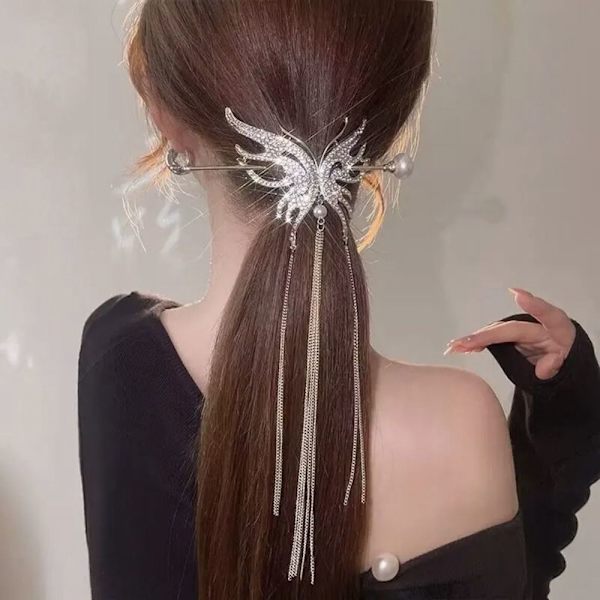 Butterfly Hair Fork Tassel Hair Stick GOLD gold