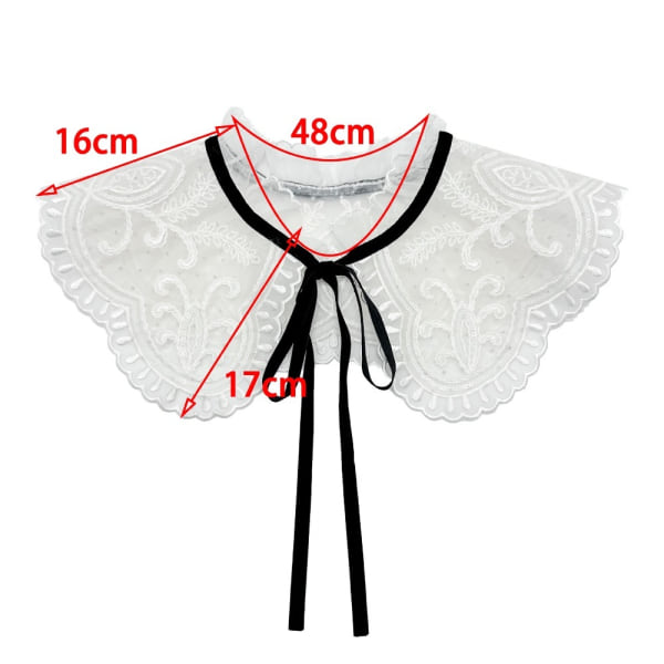Avtagbar skjorta med spetskrage för kvinnor 1 1 1