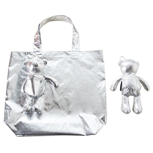 Cartoon Bear Shopping Bag Tote Bag BLÅ blue