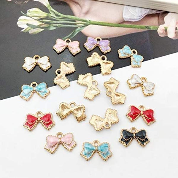 Bowknot Charms Emalje Søde Bowtie vedhæng Bowtie Ribbon
