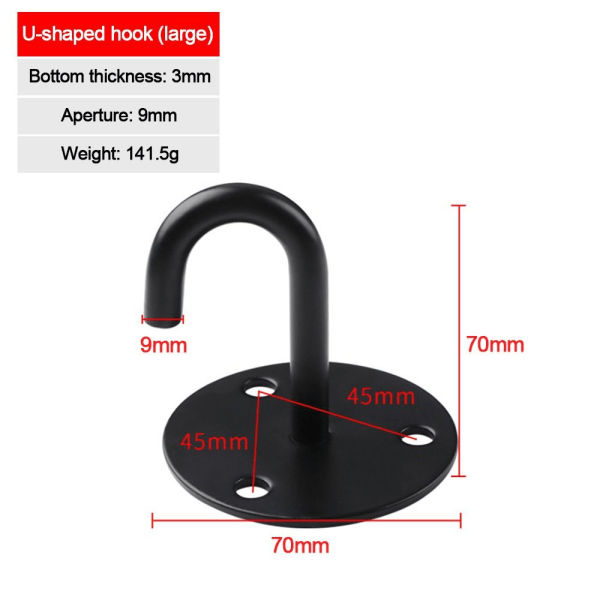 1 stk Vægkrog Loftmontering Bøjle LARGE U SORT LARGE U SORT large U black