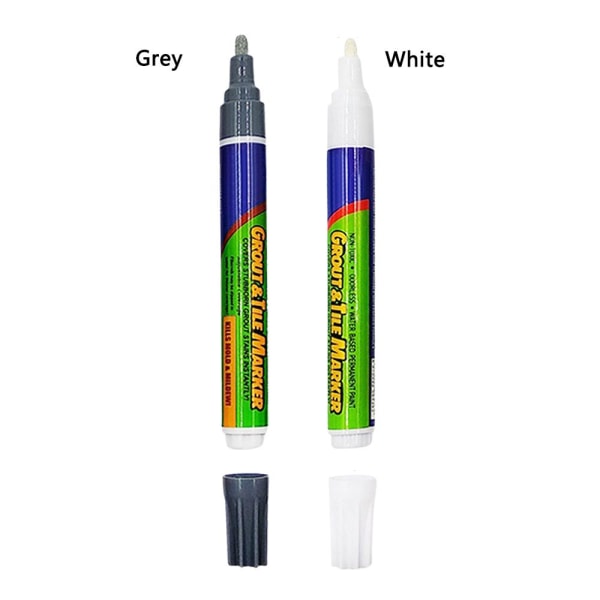 2 stk Flispenn Grout Restorer Pen GRÅ grey