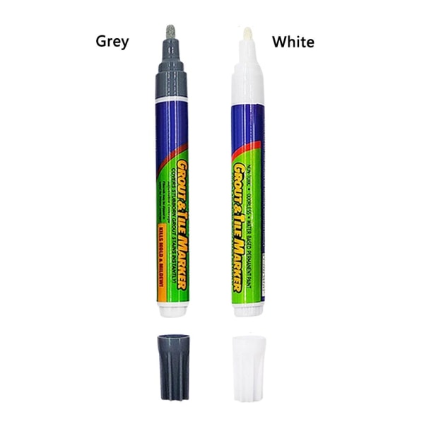 2stk Tile Pen Grout Restorer Pen HVIT white