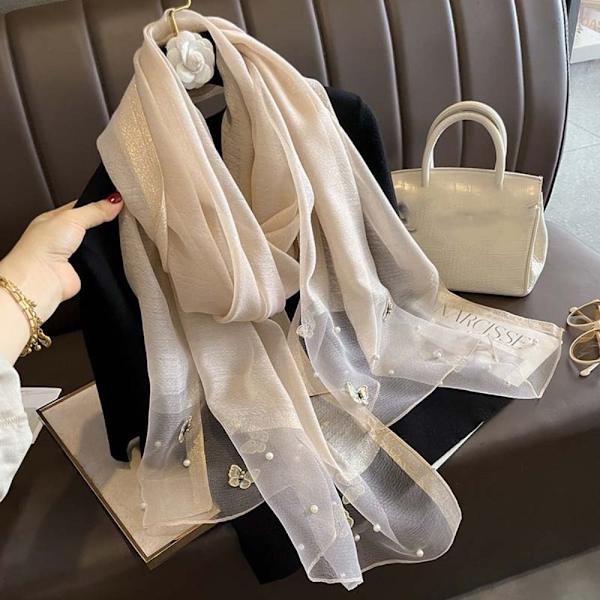 90x90cm Butterfly Brodered Scarf Siden Scarf 3 3 3