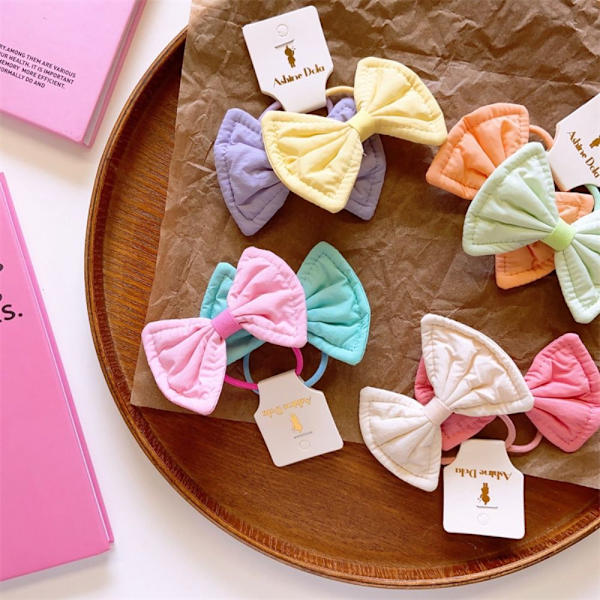2 kpl/ set Bowknot Hair Rope Elastic Hair Band CC C