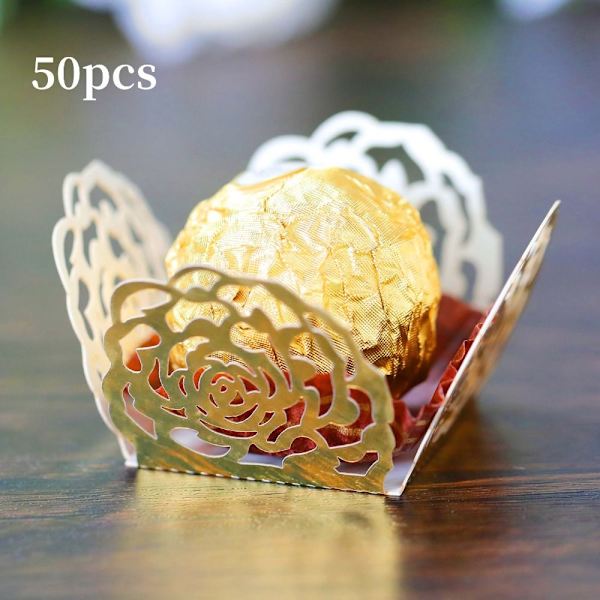 50 kpl Suklaatarjotin Paperi Suklaa karkkikupit HEIJASTAVA KULLA Reflective gold