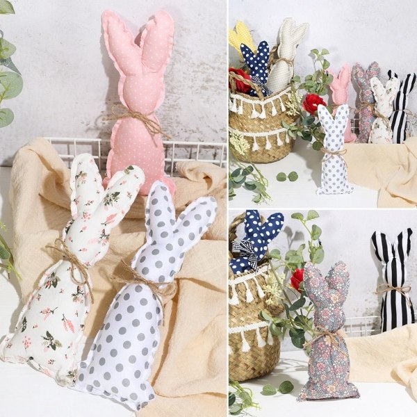 Pääsiäiskangaskanin koristeet printed Bunny WHITE S white S