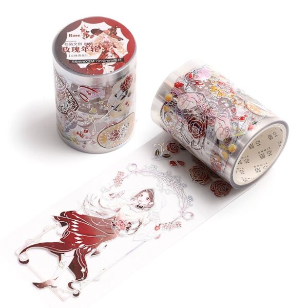Dekorativ tape scrapbog kunst tape sæt tegneserie æstetisk pige