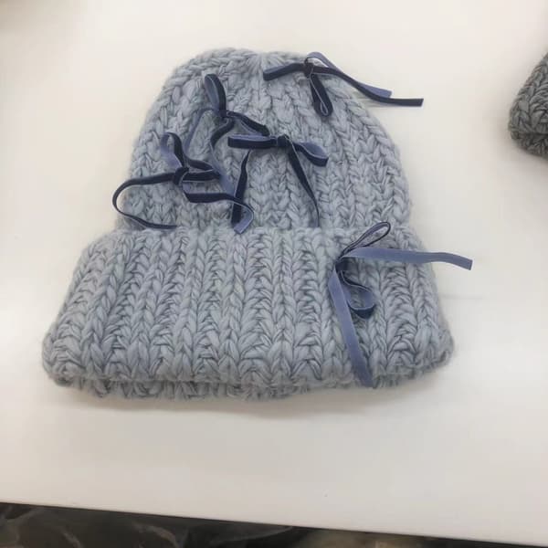 Håndlagde heklede luer strikket pullover-lue HVIT White