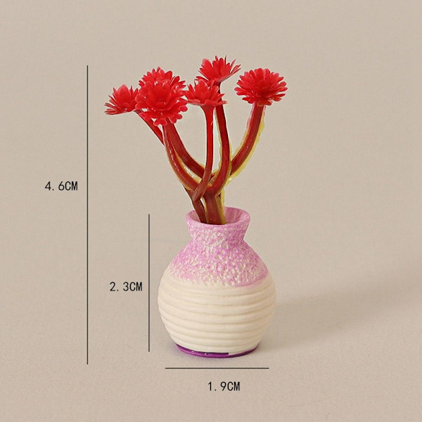 Nukkekodin miniatyyri muovinen simulaatiomaljakko 2 2 2
