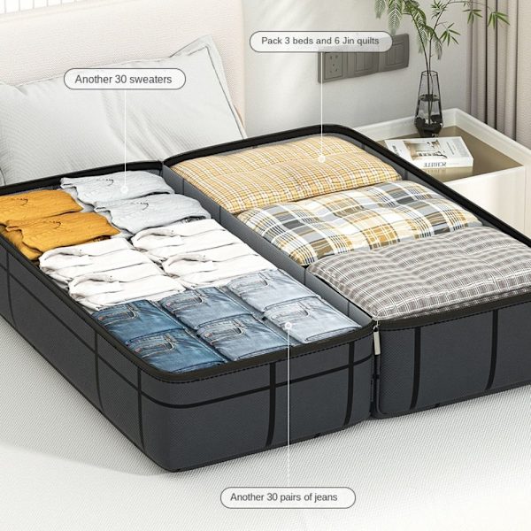 Quilt Förvaringsväska Hushållskläder Organizer 75X36X33CM 75x36x33cm