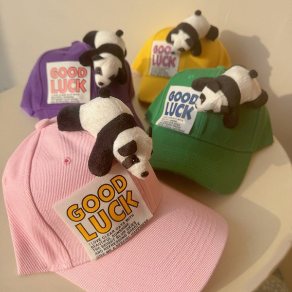 Panda Hat Baseball Hat GRØN VOKSEN VOKSEN Green Adult-Adult