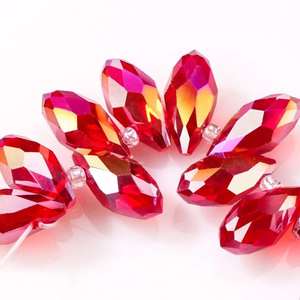 20st/ set Crystal Beads Teardrop Faceted Crystal 04 04 04