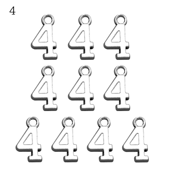 10 st Numbers Pendant Berlocker Arabiska siffror Hängen 8 8 8