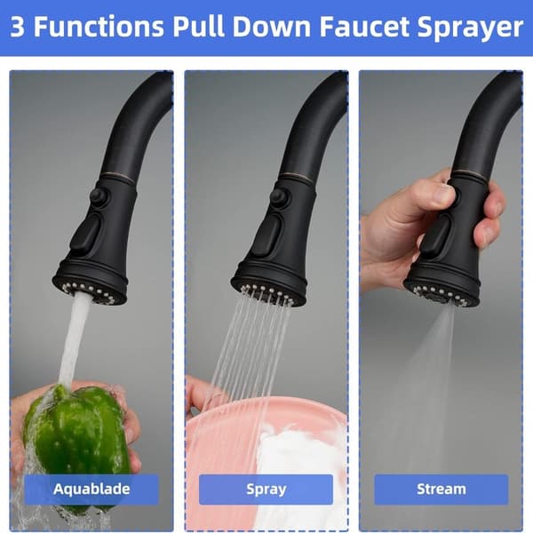 Kranlufter med sprayhode, SVART Black