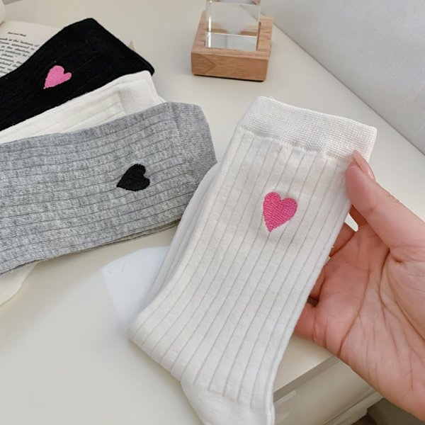 Love Broderi Lolita Strømper Tynde Dame Sokker SORT SORT Black