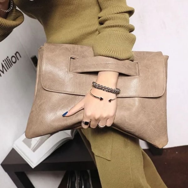 Kvinder Clutches Taske PU Læder Crossbody Tasker KHAKI khaki