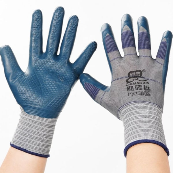 Prägling Arbetshandskar Latex Work Safe Handskar Skyddsvantar