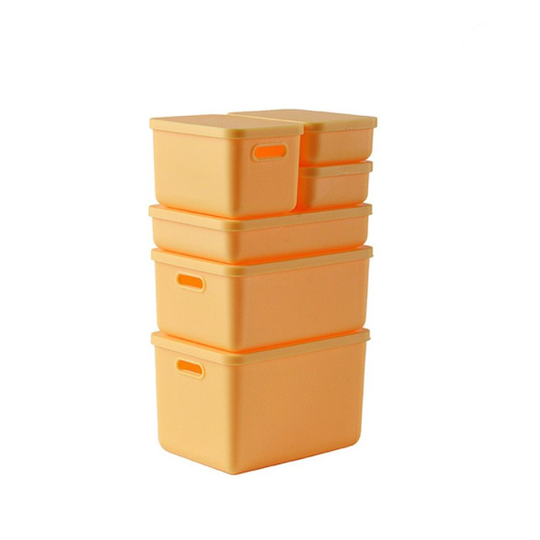 6kpl/ set Mini Storage Box Dollhouse Toy Container KELTAINEN yellow