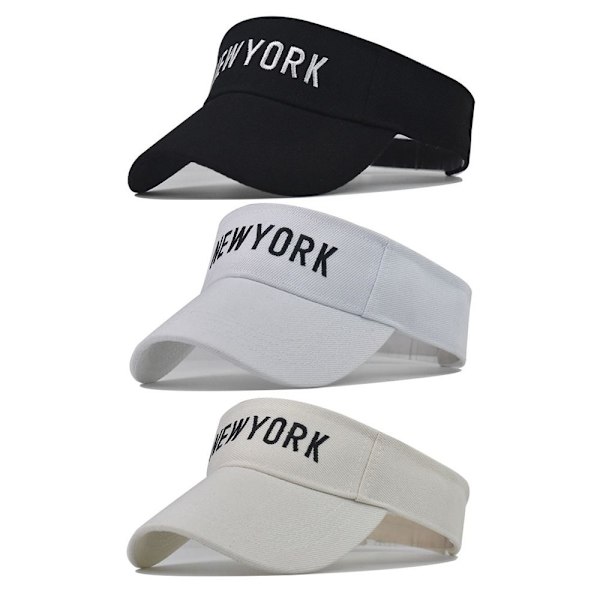 Broderi Visir Caps Solskærm Hatte SORT black