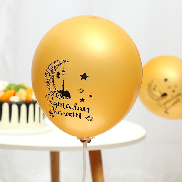 10 stk Eid Mubarak Ramadan Balloner Latex Balloner SORT