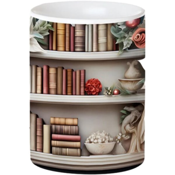 Kirjahyllymuki Book Lover -kahvimuki 10 10 10