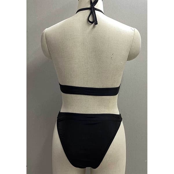 Badetøj Bikinisæt SORT SLANGESKINDS TEKSTUR S Black Snake Texture S