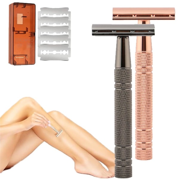 Double Edge Safety Razor Naisten Parranajokone ROSE GOLD SET2 SET2 rose gold set2-set2