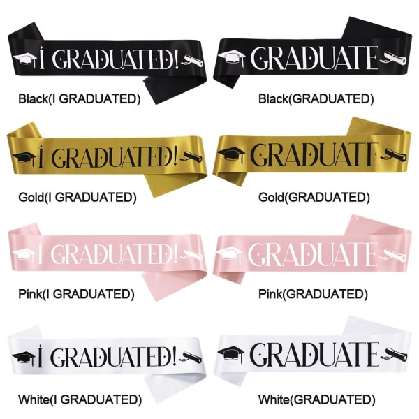 JEG UDDANNET Sash Graduate Skulderrem HVID JEG UDDANNET I white I GRADUATED-I GRADUATED