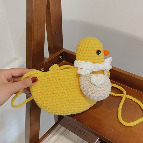 Stickad Ullväska Axelväskor GUL yellow