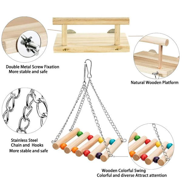 Bird Swing Lelut Parrot Perch Stand Riippumatto Bed