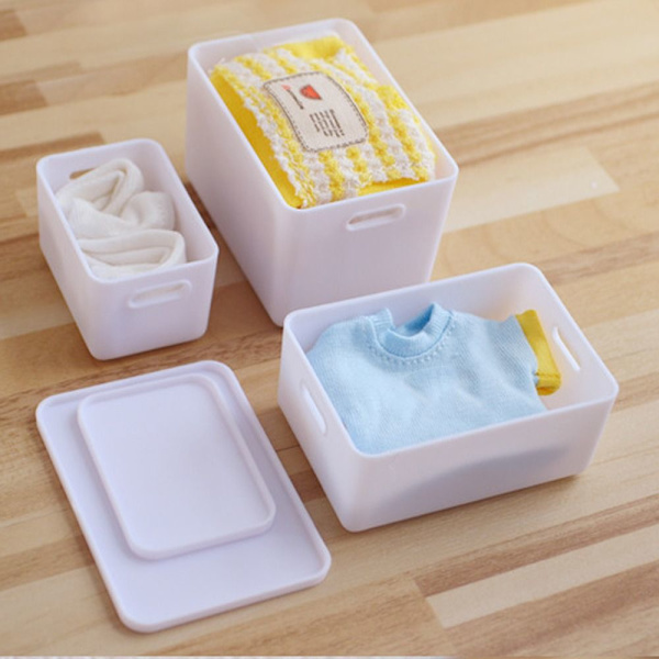 6kpl/ set Mini Storage Box Nukkekodin lelusäiliö VAALEENSININEN light blue