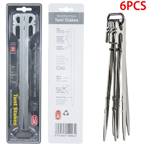 1/6 stk. Campingteltpæle Baldakin teltpløkker 22CM-6STK 22CM-6STK 22cm-6pcs