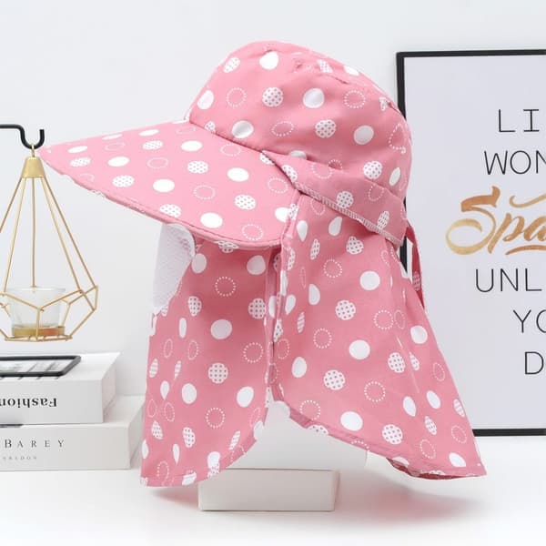 Solhatt Ansikte Nackskydd ROSA RÖD Rose red