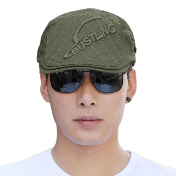 Basker Hatt Cabbie Flat Cap ARMY GREEN Army green