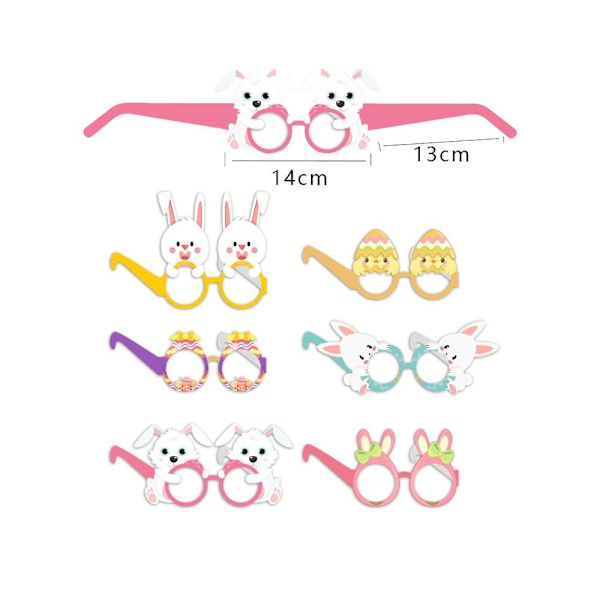 6 stk/sett påskebriller Cosplay Bunny-briller C C C