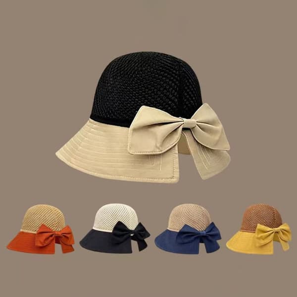 Dame Bucket Hat Stor Skygge Solhat SORT black